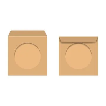 Envelope for CD with window, vector illustration. Stock Illustration