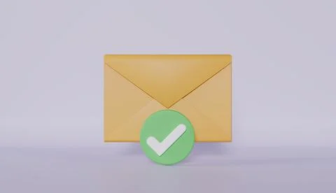 Envelope with a check mark icon, Completed tasks or successful email delivery Иллюстрация
