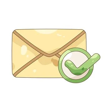 Envelope with check mark 스톡 일러스트