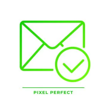 Envelope with checkmark pixel perfect gradient linear vector icon Ilustração Stock