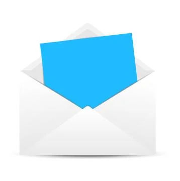 Envelope with a clean blue paper sheet Stock Illustration