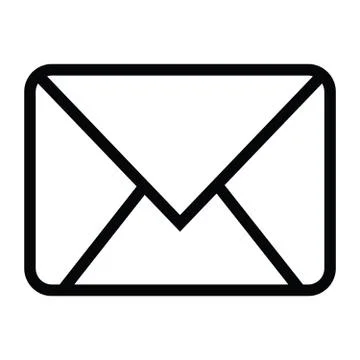 Envelope close icon with outline style Stock Illustration