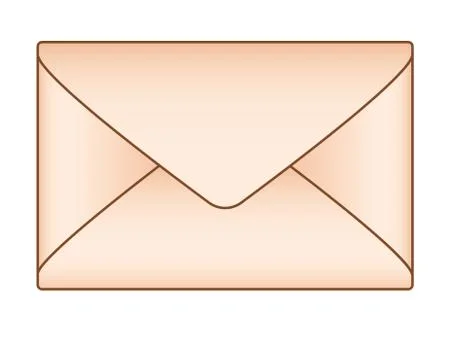The envelope. A closed envelope of aged yellowish paper - vector full color Stock Illustration
