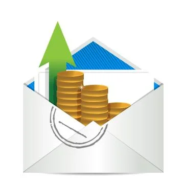 Envelope with coins Stock Illustration