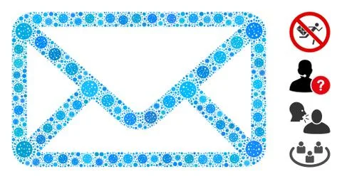 Envelope Collage of CoronaVirus Elements Stock Illustration
