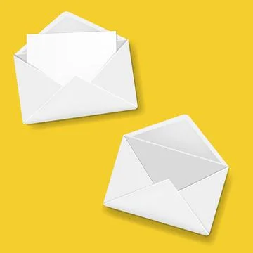 Envelope Collection Yellow Background Stock Illustration