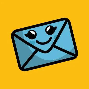Envelope comic character icon Illustrazione stock