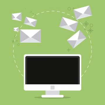 Envelope computer email message mail icon. Vector graphic Illustrazione stock