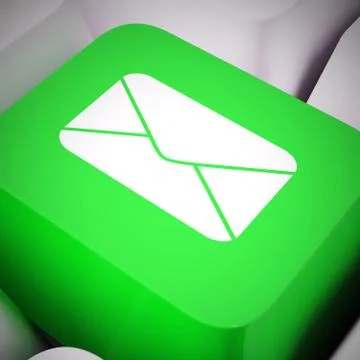Envelope Computer Key In Blue For Emailing Or Contacting Stock Illustration
