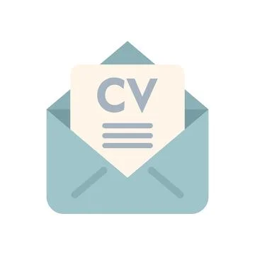 Envelope containing cv representing online job application process Stock Illustration