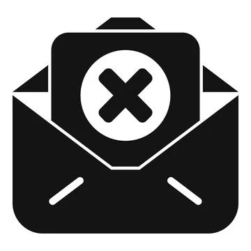 Envelope containing document with delete sign for unsent email concept Stockillustratie