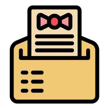 Envelope containing invitation card with bow tie icon, sending special even.. Ilustração Stock