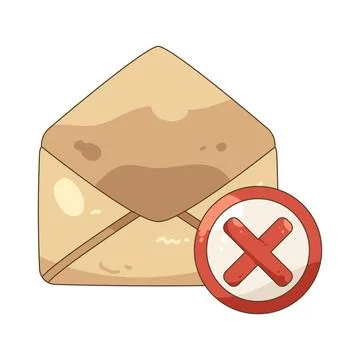 Envelope with cross mark Stock Illustration