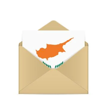 Envelope with Cyprus flag Stock Illustration