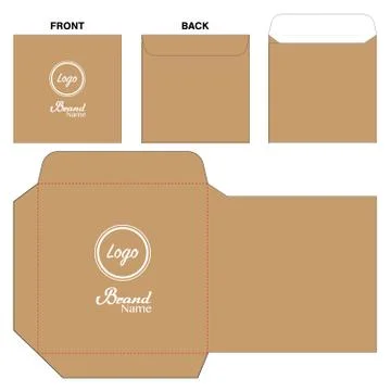 Envelope die cut mock up template vector Stock Illustration