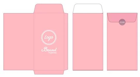 Envelope die cut mock up template vector Stock Illustration