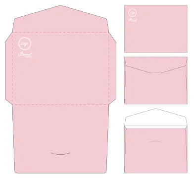Envelope die cut mock up template vector Stock Illustration