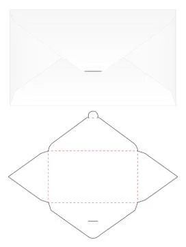 Envelope die cut mock up template Vector Stock Illustration