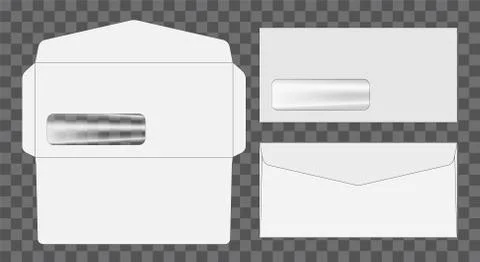 Envelope die cut mock up template Vector illustration. Ilustración de archivo