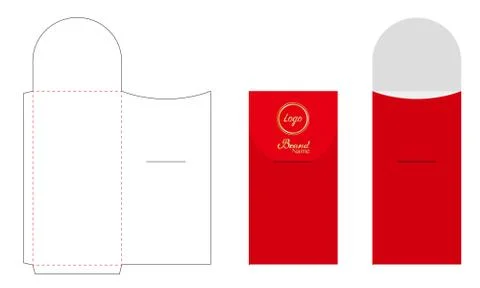 Envelope die cut mock up template vector Stock Illustration