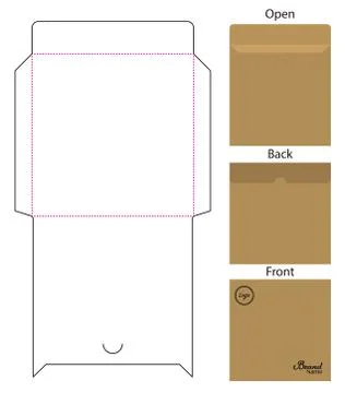 Envelope die cut mock up template Vector Ilustración de archivo