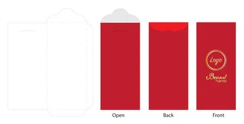 Envelope die cut mock up template Vector Stock Illustration