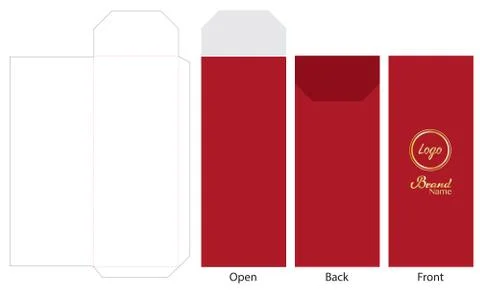 Envelope die cut mock up template Vector Stock Illustration