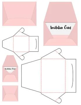 Envelope die cut mock up template Vector Ilustración de archivo