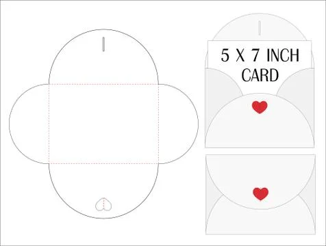 Envelope die cut mock up template Vector illustration. Stock Illustration