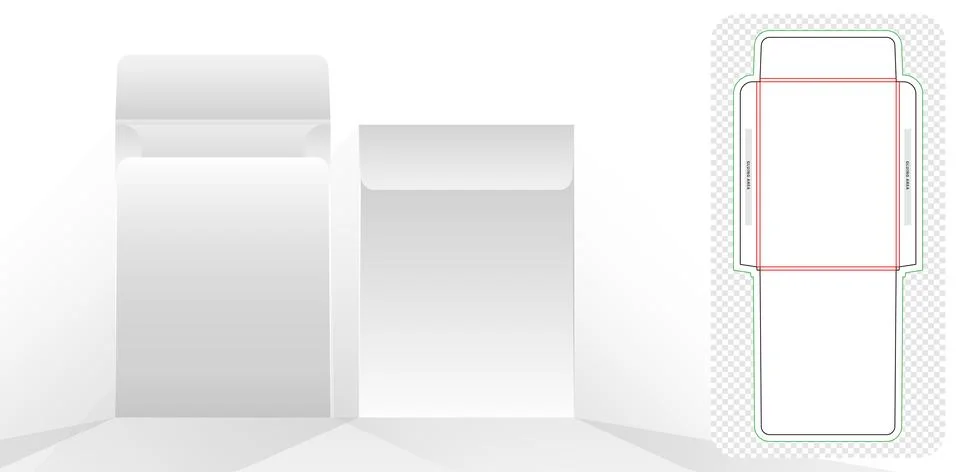 Envelope die cutting Stock Illustration