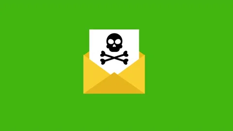 Envelope with document and skull icon. Stock-Footage 229941335