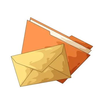 Envelope with document illustration Stock Illustration