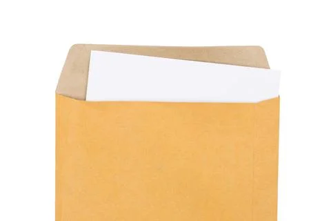 Envelope with document isolated on white background. Foto stock