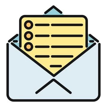 Envelope with document showing message or newsletter icon Stock Illustration