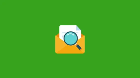 Envelope with documents and magnifying glass icon symbols. Stock Footage 231329893
