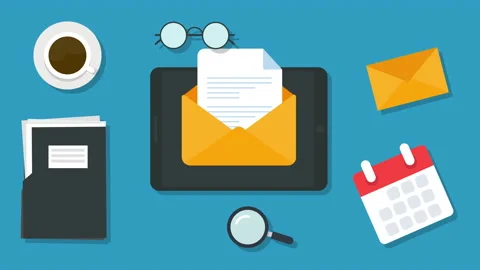 Envelope with documents motion animation concept Video stock 231337371