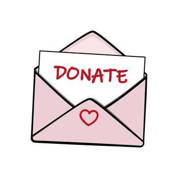 Envelope with donate isolated on white background Stock-Illustration
