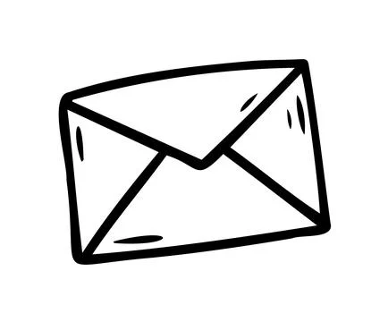 Envelope doodle hand drawn letter icon Stock Illustration