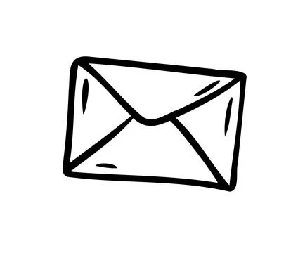 Envelope doodle hand drawn letter icon Stock Illustration