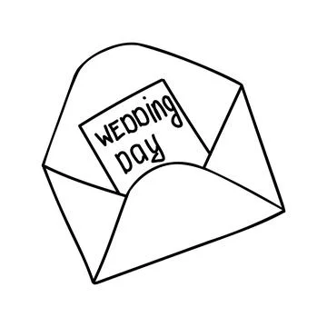 Envelope in doodle style on white background Stock Illustration