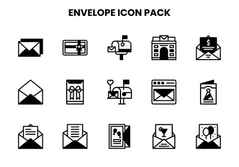 Envelope DuoTone Scalable Icons Pack Illustrazione stock