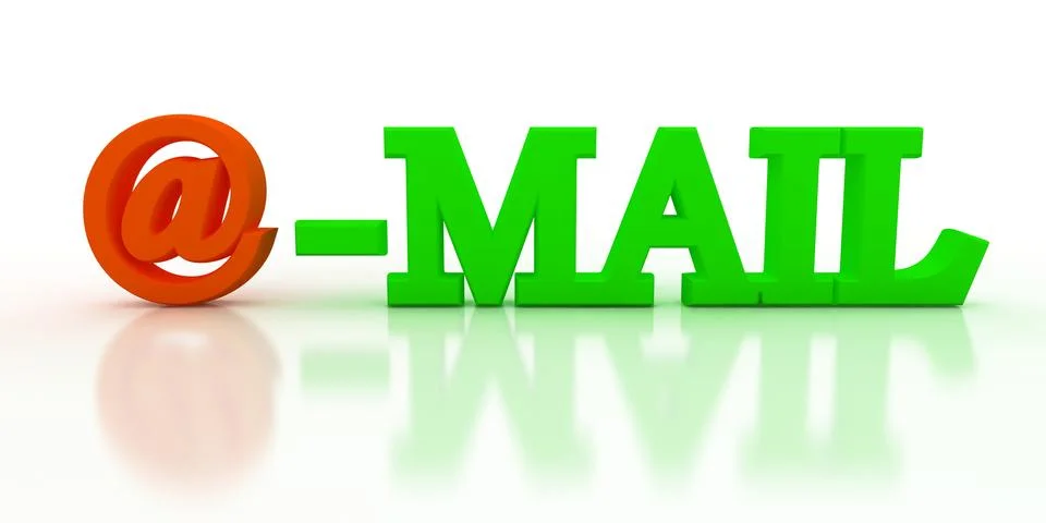 Envelope with e-mail sign over white Stock Illustration