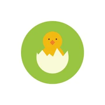 Envelope with easter egg painted block and flat style Stock Illustration