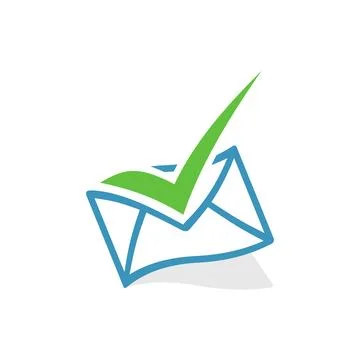 Envelope Email Check Mark Icon Logo Template Illustration Design Stock Illustration