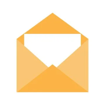 Envelope email icon, opened message Stock Illustration