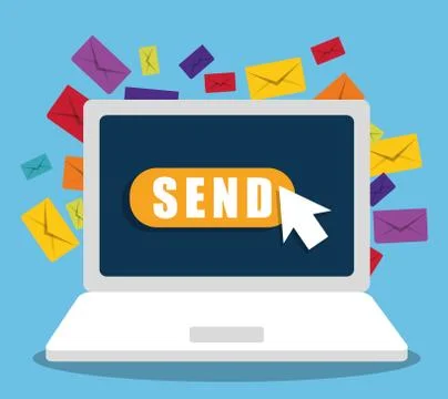 Envelope email marketing send design Stock Illustration