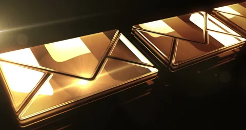 Envelope email metal symbol loop concept Stock Footage 317411354