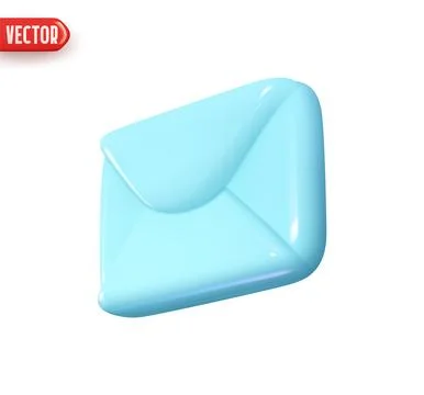 Envelope email. Postal letters Realistic 3d design In plastic cartoon style.. Stock Illustration