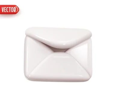 Envelope email. Postal letters Realistic 3d design In plastic cartoon style.. Stock Illustration