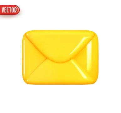 Envelope email. Postal letters Realistic 3d design In plastic cartoon style.. Stock Illustration